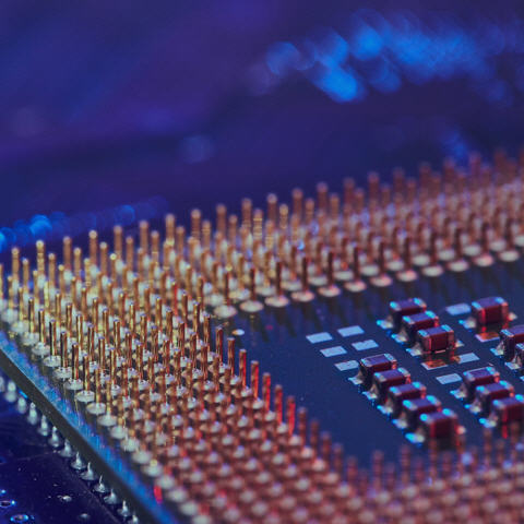 Een microchip gemaakt met een ASML machine.